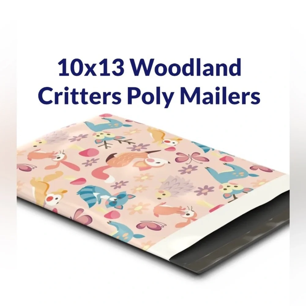 Woodland Critters Poly Mailers 10x13 Pack of 25